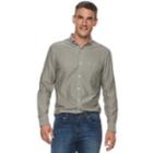 Men's Sonoma Goods For Life&trade; Modern-fit Double-cloth Woven Button-down Shirt, Size: Small, Dark Green