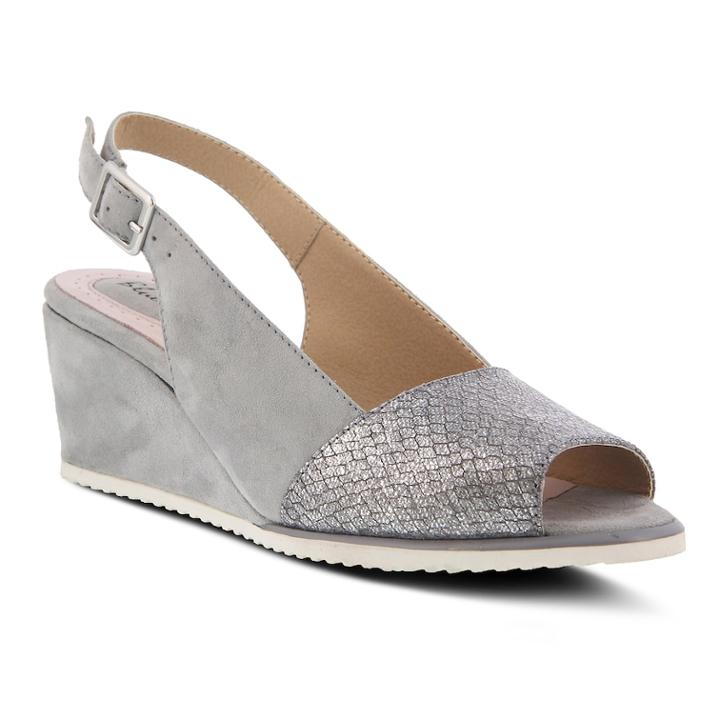 Spring Step Evia Women's Wedge Slingback Sandals, Size: 40, Grey