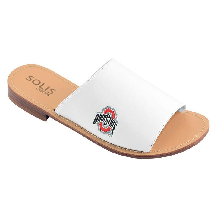 Women's Ohio State Buckeyes Fashionable Slide Sandals, Size: 8, White