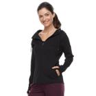 Petite Tek Gear&reg; Fleece Raglan Hoodie, Women's, Size: M Petite, Black