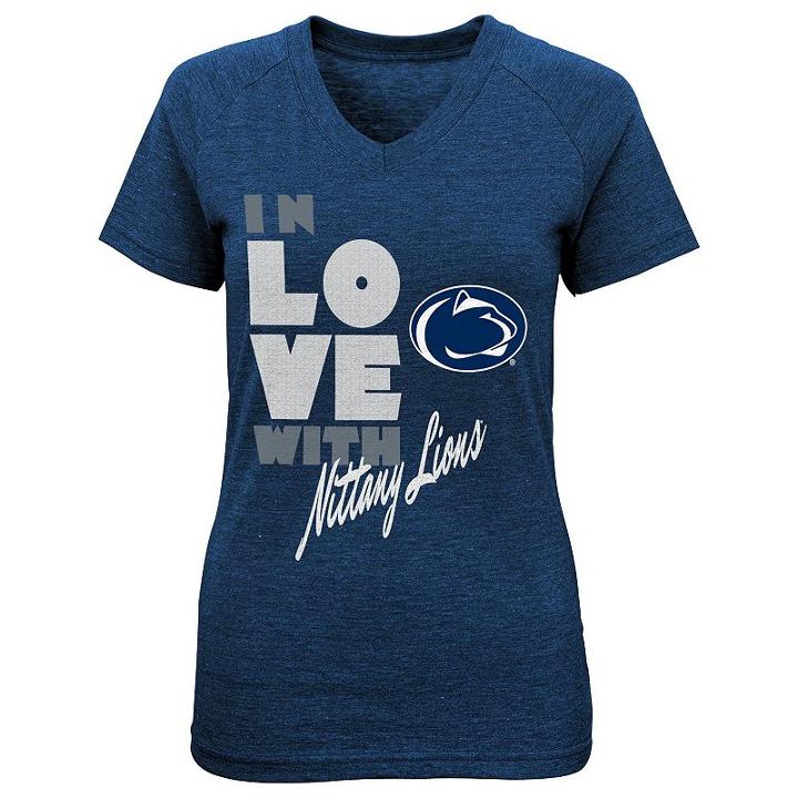 Girls 4-6x Penn State Nittany Lions In Love Tee, Girl's, Size: M(5/6), Med Grey