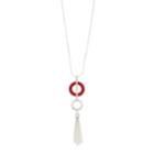 Long Red Hammered & Tasseled Pendant Necklace, Women's