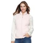 Women's Croft & Barrow&reg; Minky Velboa Fleece Vest, Size: Xl, Brt Pink