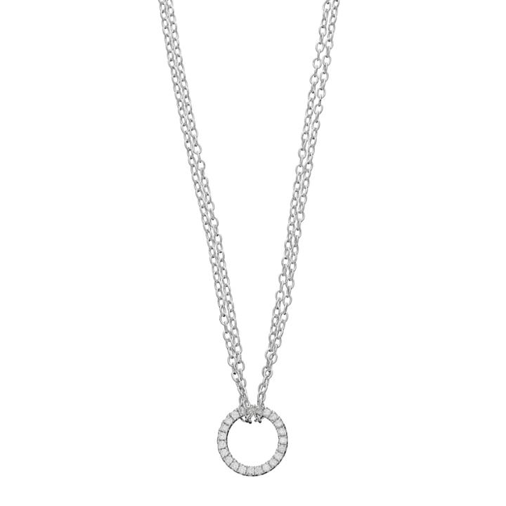 Love This Life Sterling Silver Cubic Zirconia Circle Necklace, Women's, White