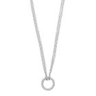Love This Life Sterling Silver Cubic Zirconia Circle Necklace, Women's, White