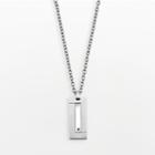Axl By Triton Stainless Steel Black Diamond Accent Dog Tag - Men, Size: 24, Grey