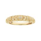 14k Gold 1/4 Carat T.w. Igl Certified Diamond Art Deco Wedding Ring, Women's, Size: 6.50, White