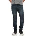 Men's Hollywood Jeans Slim-fit Clifton Moto Jeans, Size: 34x32, Dark Blue