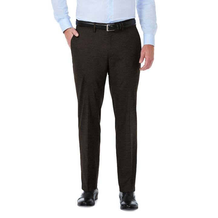 Men's J.m. Haggar Premium Tailored-fit Stretch Flat-front Suit Pants, Size: 42x32, Dark Brown