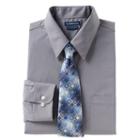 Men's Croft & Barrow&reg; Classic-fit Dress Shirt & Tie Set, Size: L-36/37, Grey