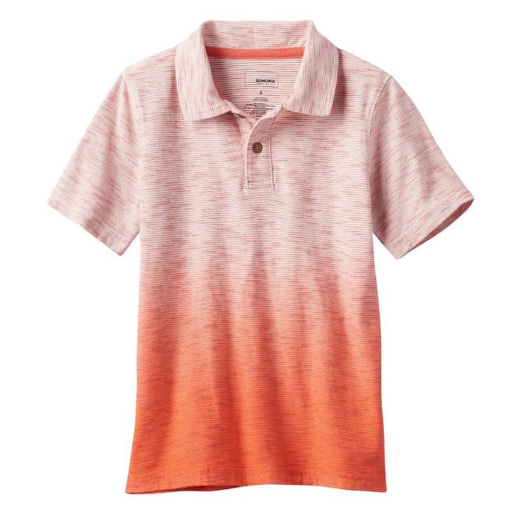 Boys 4-7x Sonoma Goods For Life&trade; Dip-dyed Slubbed Polo, Boy's, Size: 7, Med Orange