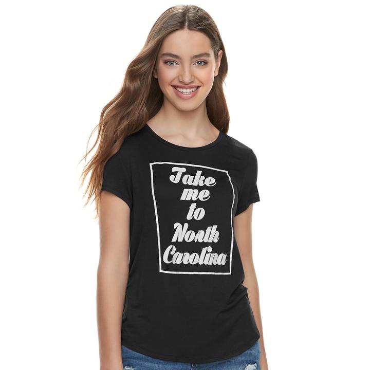 Juniors' About A Girl Take Me To State Tee, Size: Large, Grey (charcoal)