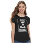 Juniors' About A Girl Take Me To State Tee, Size: Large, Grey (charcoal)