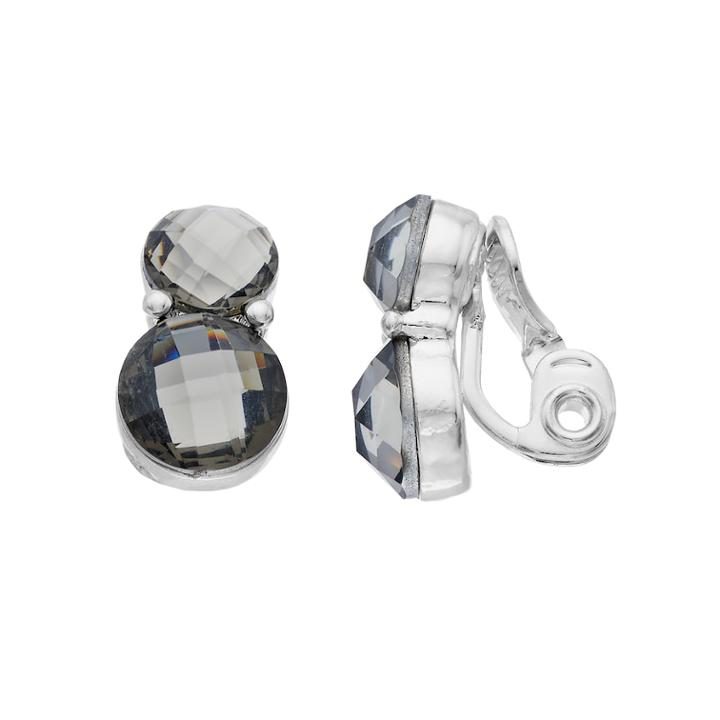 Napier Double Drop Clip-on Earrings, Women's, Grey