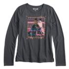 Girls 7-16 & Plus Size Mudd&reg; Long Sleeve Graphic Tee, Size: 20 1/2, Grey (charcoal)