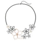 Mudd&reg; Two Tone Wire Flower Statement Necklace, Teens, Multicolor