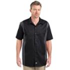 Men's Dickies Regular-fit Colorblock Button-down Work Shirt, Size: Medium, Black