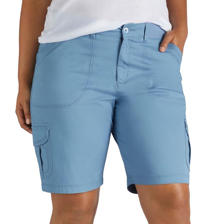 Plus Size Lee Diani Cargo Bermuda Shorts, Women's, Size: 25 - Regular, Med Blue