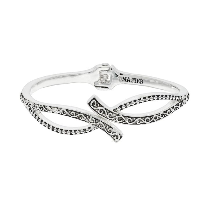 Napier Filigree Hinged Cuff Bracelet, Women's, Silver