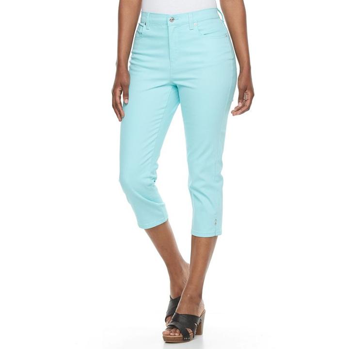 Women's Gloria Vanderbilt Amanda Capri Jeans, Size: 12, Turquoise/blue (turq/aqua)