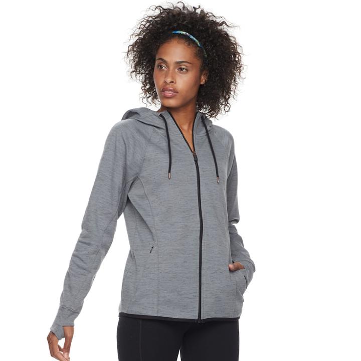 Women's Tek Gear&reg; Fleece Raglan Hoodie, Size: Medium, Med Grey