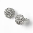Simply Vera Vera Wang Silver Tone Simulated Crystal Dome Button Stud Earrings, Women's, White Oth