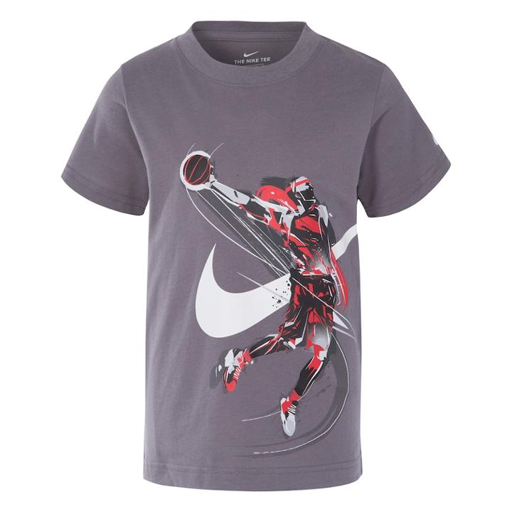 Boys 4-7 Nike Brush Basketball Player Graphic Tee, Size: 5, Med Grey