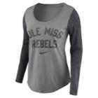 Women's Nike Ole Miss Rebels Raglan Essentials Tee, Size: Medium, Dark Grey