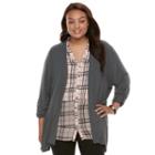 Juniors' Plus Size Candies&reg; Draped Peplum Cardigan, Teens, Size: 1xl, Dark Grey