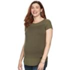 Maternity A:glow Georgette Trim Tee, Women's, Size: M-mat, Green