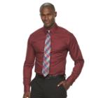 Men's Chaps Regular-fit Wrinkle-free Stretch Collar Dress Shirt, Size: 15.5-32/33, Red