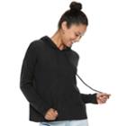 Juniors' So&reg; Drop Shoulder Sweater Hoodie, Teens, Size: Xl, Black