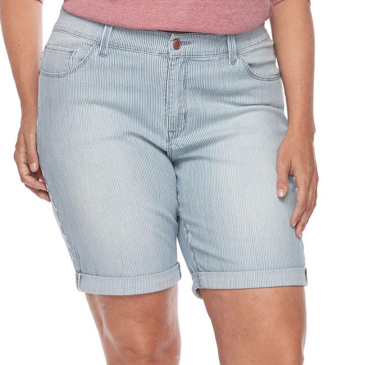 Plus Size Lee Gunnison Bermuda Jean Shorts, Women's, Size: 18 - Regular, Blue