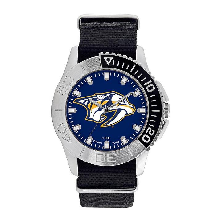 Game Time, Men's Nashville Predators Starter Watch, Black