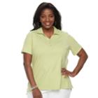 Plus Size Croft & Barrow&reg; Johnny Collar Polo, Women's, Size: 1xl, Med Green
