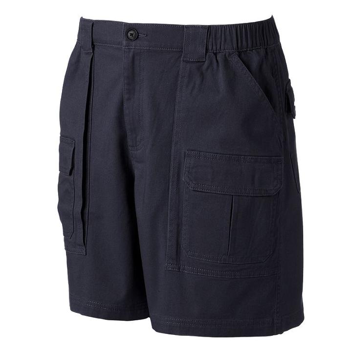 Men's Croft & Barrow&reg; Classic-fit Twill Elastic Cargo Stretch Shorts, Size: 36, Blue