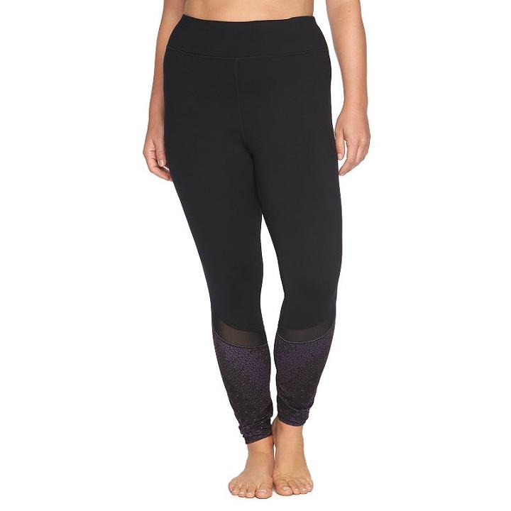 Plus Size Gaiam Om Mesh Yoga Leggings, Women's, Size: 3xl, Red Overfl