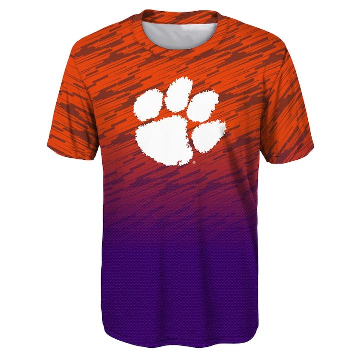Boys 8-20 Clemson Tigers Propulsion Tee, Size: S 8, Orange