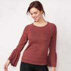 Women's Lc Lauren Conrad Bell-sleeve Sweatshirt, Size: Xl, Med Purple