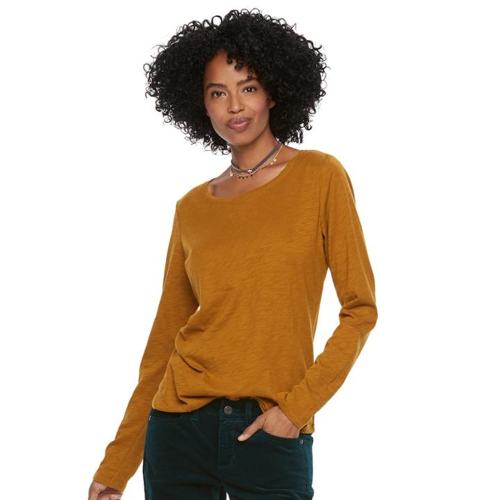 Women's Sonoma Goods For Life™ Essential Crewneck Tee, Size: Large, Gold