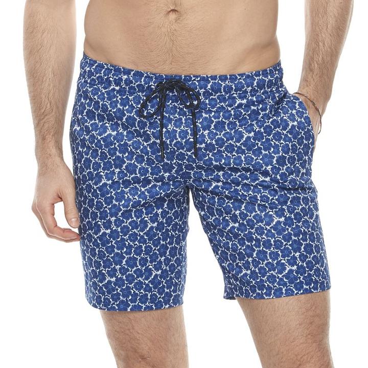 Men's Marc Anthony Slim-fit Stretch Swim Trunks, Size: 32, Dark Blue