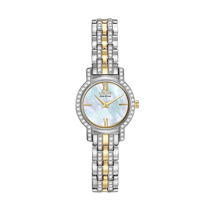Citizen Eco-drive Women's Silhouette Two Tone Stainless Steel Watch - Ex1244-51d, Size: 2xl, Multicolor