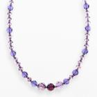 Crystal Avenue Silver-plated Crystal Necklace - Made With Swarovski Crystals, Women's, Size: 17, Purple