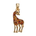 Wearable Art Giraffe Pendant, Women's, Brown