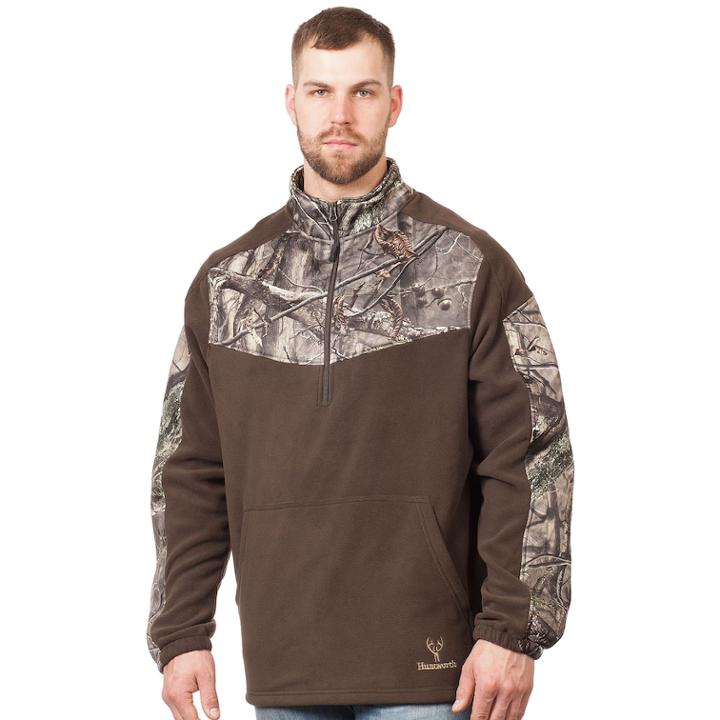 Huntworth 1/4-zip Camouflage Fleece Pullover - Men, Size: Medium, Brown