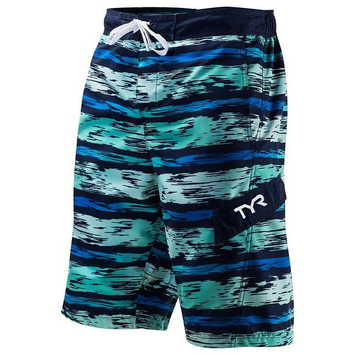 Men's Tyr Paint-striped Swim Trunks, Size: Xxl, Blue (navy)