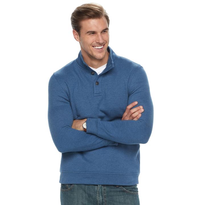 Big & Tall Croft & Barrow&reg; Classic-fit Easy-care Fleece Mockneck Pullover, Men's, Size: Xxl Tall, Med Blue