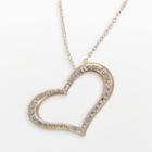 Diamond Fascination 14k Gold Wide-heart Pendant, Women's, Size: 18, White