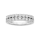 1/2 Carat T.w. Diamond Sterling Silver Double Row Anniversary Ring, Women's, Size: 7, White