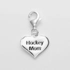 Personal Charm Sterling Silver Hockey Mom Heart Charm, Women's, Grey